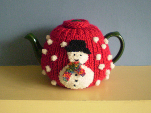 Double Sided Christmas Tree and Snowman Tea Cosy