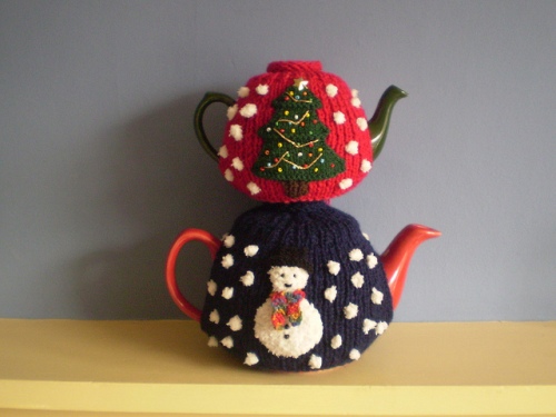 Christmas Tree Snowman Tea Cosy